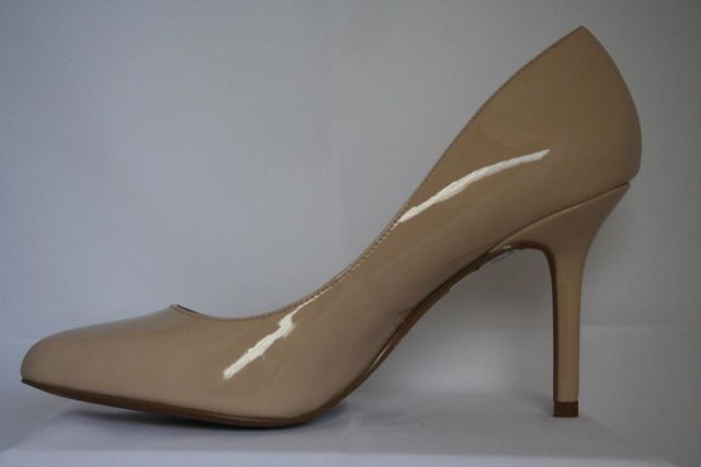 nude patent heels