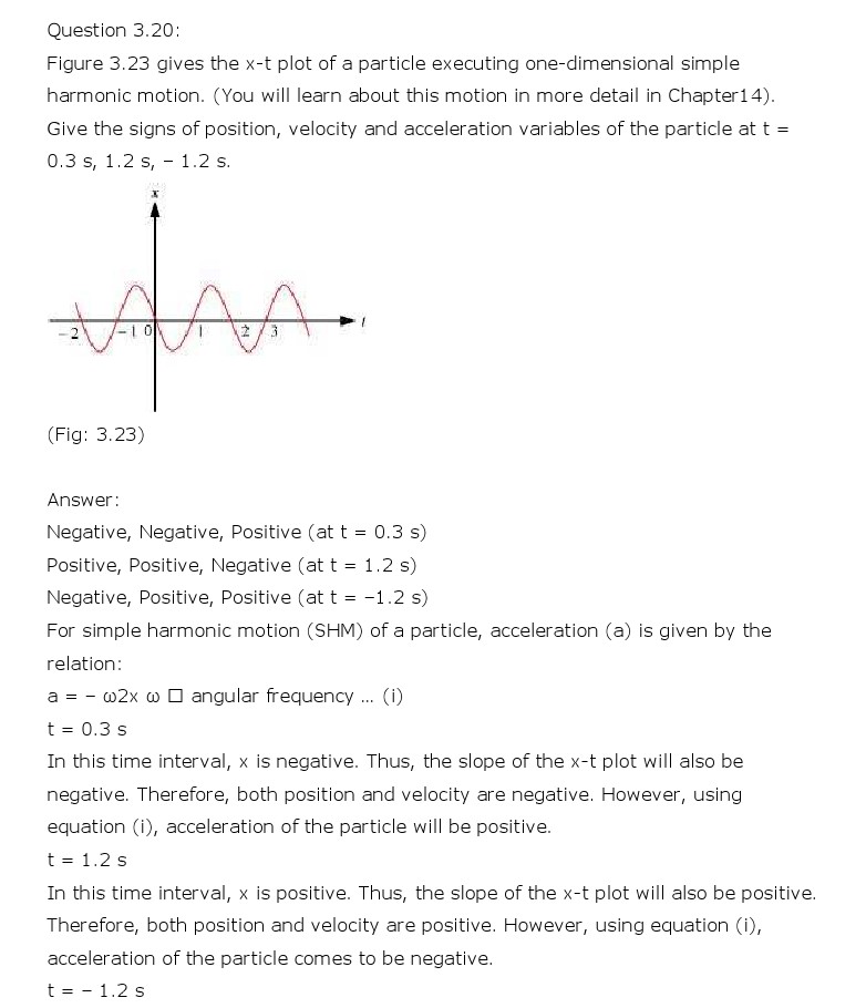 NCERT Solutions for Class 11th Physics Chapter 3 - Motion in a Straight Line