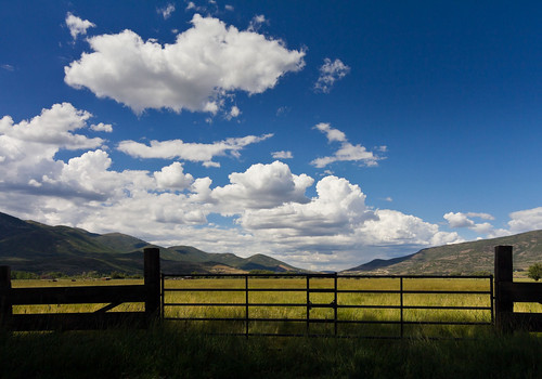 summer sky usa clouds fence landscape countryside utah ut gate day cloudy midway hebervalley 2012 wasatchcounty