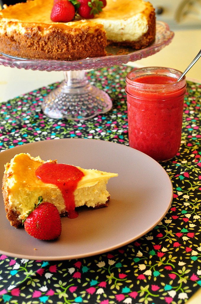 Key Lime Cheesecake with Fresh Strawberry Sauce