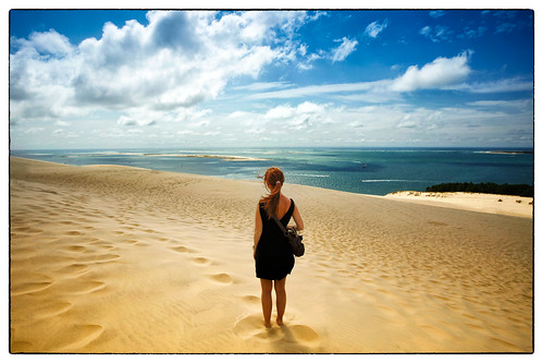portrait panorama beach girl alone dune arcachon pila colorefexpro