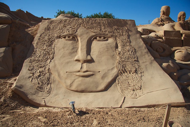 Jim Morrison sand sculpture 