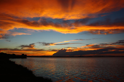 sunset sky water clouds florida titusville brevard indianriver