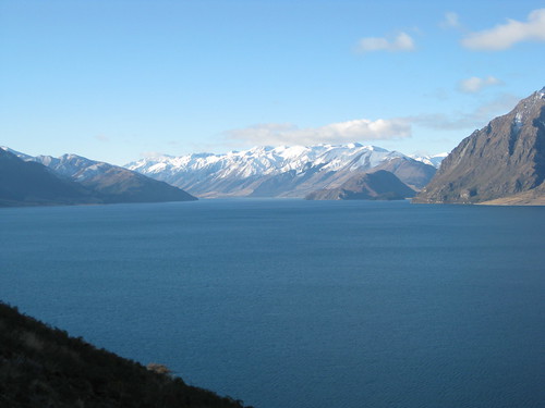 newzealand panorama mountain lake holiday snow outdoor otago hawea