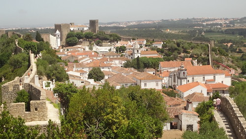 panoramic view panoramicview obidos portugal europe tavel paisagem landscape medieval city medievalcity castle tower towerofcastle walledcity walls oldwalls church blinkagain frenteafrente