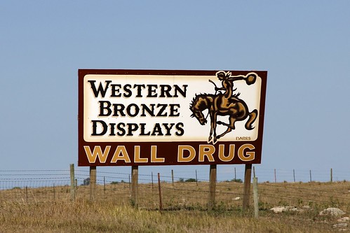 horse wall southdakota highway cowboy billboard advertisement drug 90 i90 walldrug