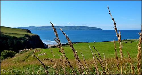 ocean ireland sea summer sky holiday mountains beach nature grass landscape sand scenery view wheat downhill northernireland cloudless bales derry donegal countylondonderry countyderry thegalaxy downhillbeach sunray5