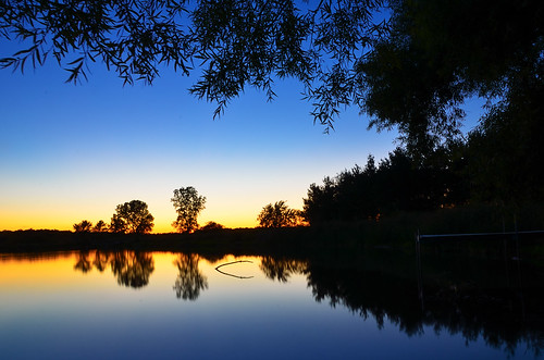 sunset sky reflection water silhouette pond nikon d7000