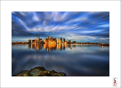 longexposure reflection boston skyline sunrise dawn nikon cityscape harbour d90 ndx400