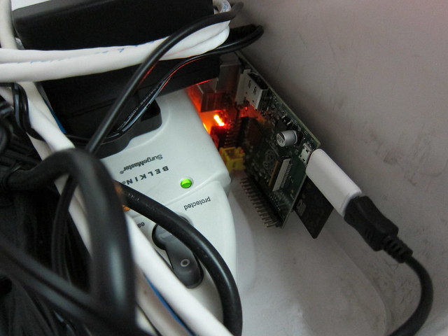 Raspberry Pi - Inside CableBox (Close Up)