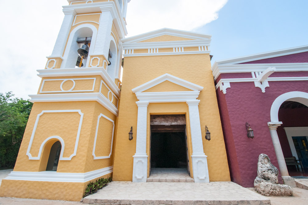 La iglesia de la Virgen de Guadalupe en Xcaret