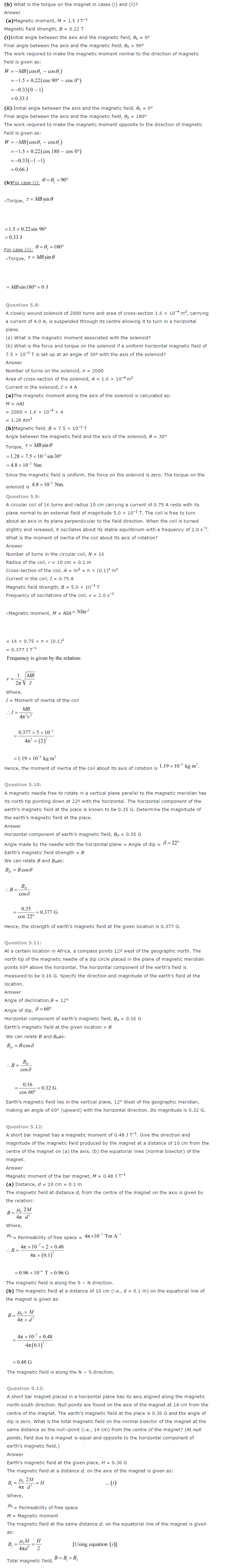NCERT Solutions for Class 12th Physics