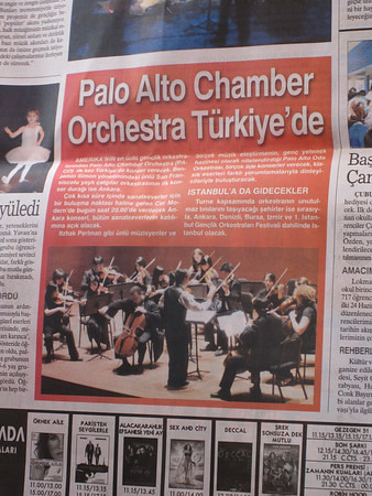 Palo Alto Chamber Orchestra 2010 Tour of Turkey