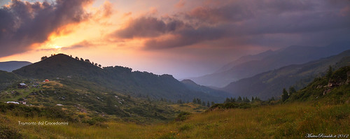 montagne tramonto panoramica stampa crocedomini