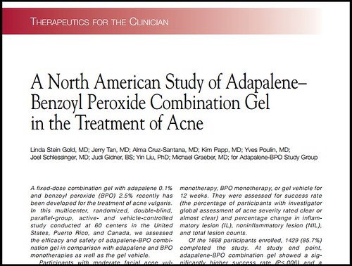 Joel Schlessinger MD aids in a study of adapalene-benzoyl peroxide combination gel for the treatment of acne