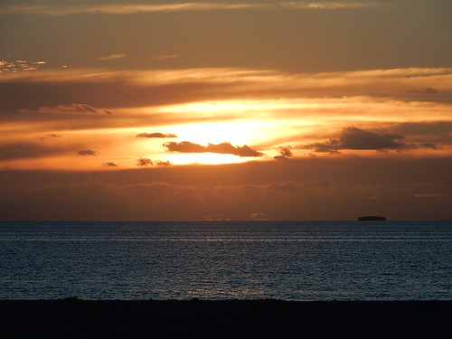 tuvalu funafuti sunset orange horizon glow