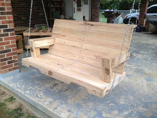 pallet swing | Porch swing my husband made from pallets! Did… | Flickr ... Pallet Patio Swing