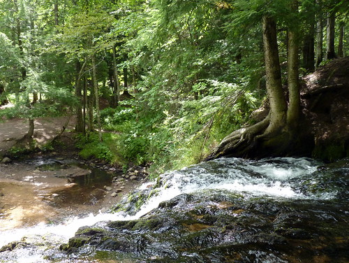 county summer nature water creek waterfall michigan upper morgan peninsula marquette yooper