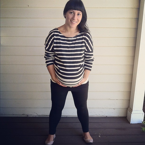 Holding my bowling ball #31weeks