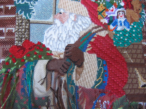Santa stocking: gloves, coat & wreath