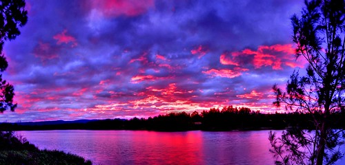 pink sunset sky color reflection clouds river spectacular amazing bright nsw colourful nepean incredible waterway grose hawkesbury yarramundi