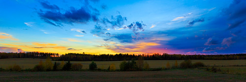 autumn trees sunset field clouds suomi finland colourful lappeenranta southkarelia