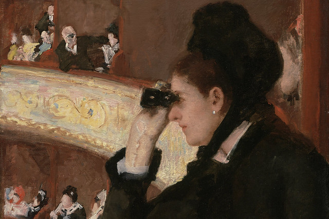 Detail of Mary Cassatt's Woman in Black at the Opera (1879)