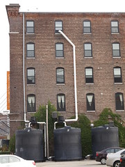 Water tanks for an art display.