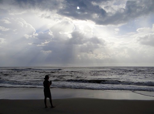 sun beach water clouds sunrise waves silhouettes hatteras cape