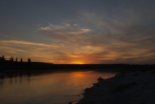 river tramonto fiume po spiaggia