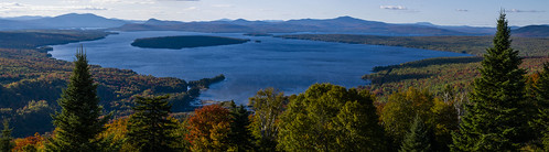 blue autumn trees panorama lake fall me water colors forest landscape woods maine panoramic rangeley mooselookmeguntic dmcg10