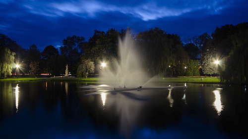 park longexposure fountain pond poland polska bluehour kielce sigma1020 staszic