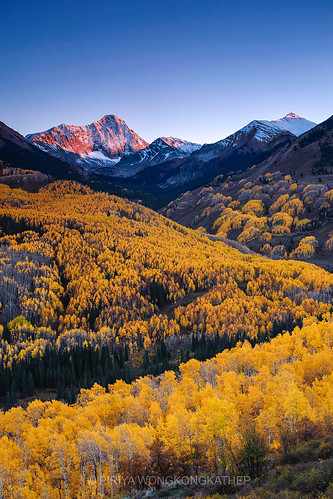 autumn sunset sky mountain color fall yellow peak capitol aspen