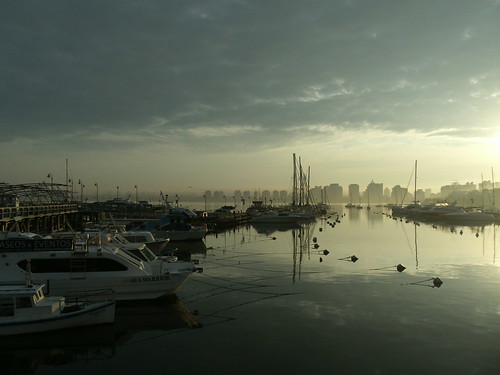 fog morning dawn sunrise port harbour uruguay puntadeleste
