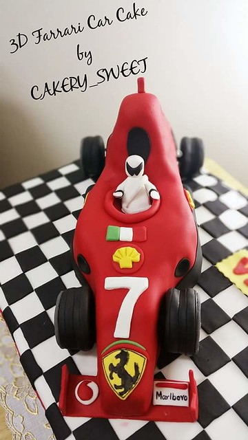 3D Ferrari Car Cake by Rubina Amjad of Cakery Sweet