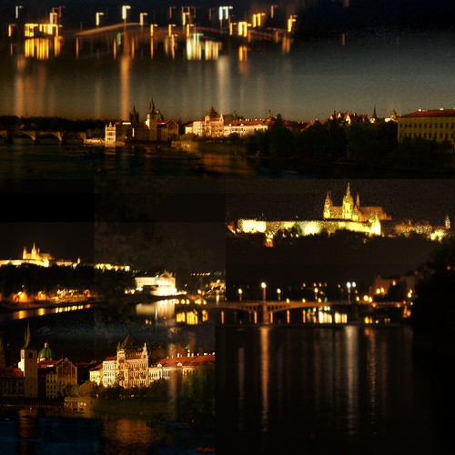 city light collage night manipulated reflections river czech prague hypothetical ipad