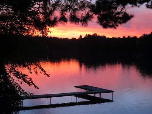 sunset lake color wisconsin wa waupaca