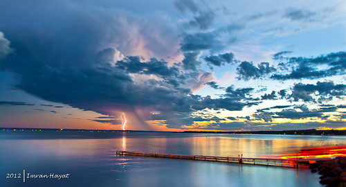 sunset sky lake water alberta storms thunderstormclouds