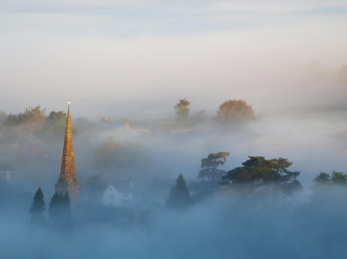 autumn church fog sunrise landscape goodrich