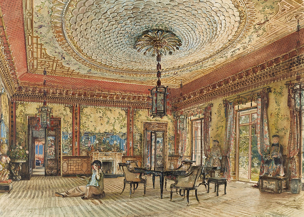 The Japanese Salon, Villa Hügel, Hietzing, Vienna by Rudolf von Alt, 1855