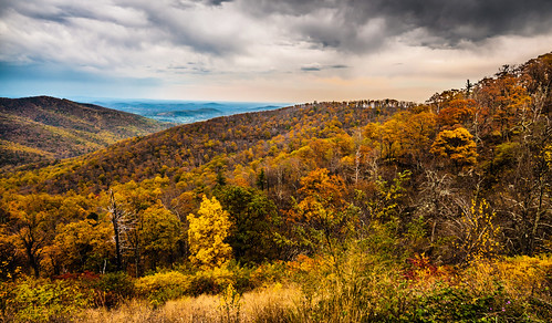 park travel blue autumn usa mountains color fall leaves clouds virginia us leaf scenery day view cloudy top scenic ridge national va summit vista shenandoah hdr skynoir