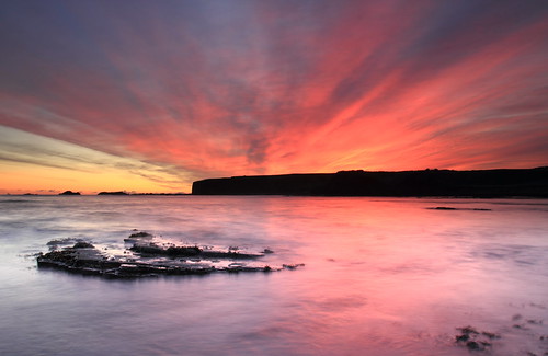 sea sky sunrise fire scotland rocks filter lee dunbar grad belhaven tamron1750 09nd canon550d