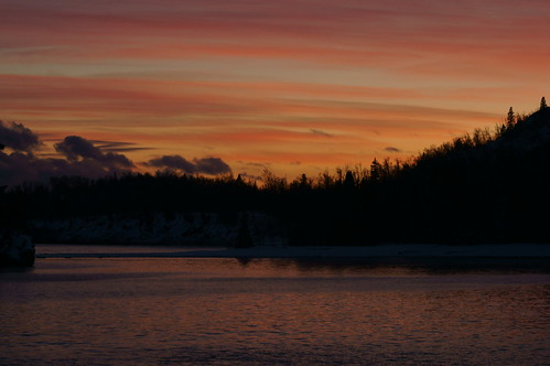 winter sunset usa lake minnesota colorful superior splitrocklighthousestatepark