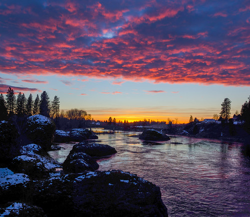 sunset river spokane photomerge