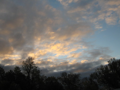 trees sky clouds sunrise landscape kansas fortriley