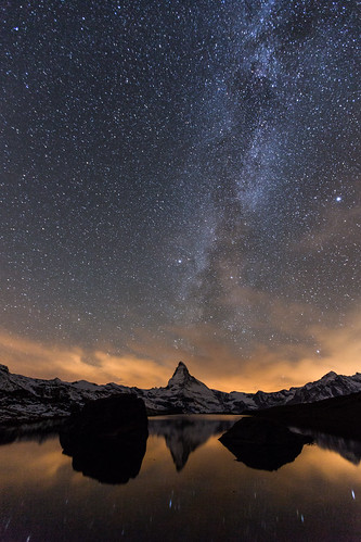 suisse matterhorn nuit valais cervin voielactée stellisee lacdemontagne cielétoilé
