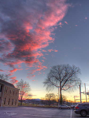 pink trees winter sky clouds virginia twilight parking colonial lot roanoke terry avenue hdr aldhizer terryaldhizercom