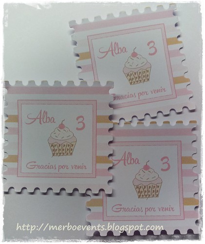 Tarjetitas gracias2 Kit imprimible Cupcakes by Merbo Events
