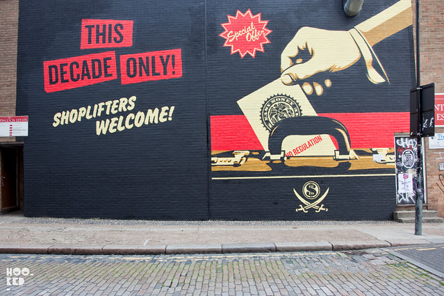 Shepard Fairey street art Mural on Ebor Street, London