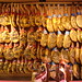 Wall of ham in the supermsrket